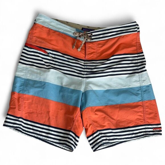 Patagonia Wavefarer Striped Surf Swim Trunks SUP Board Shorts Men's 33 Medium - Picture 1 of 8